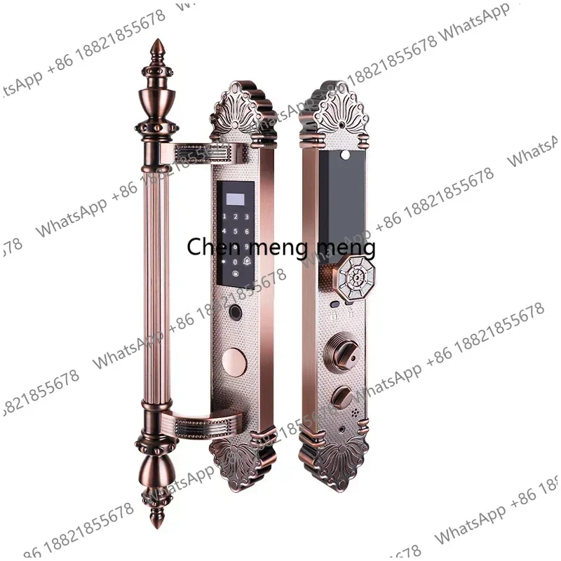 Security Electronic Smart Digital Password Lock Household Villa Gate Fingerprint Lock Europe Style APP Remote Door Pull Handle
