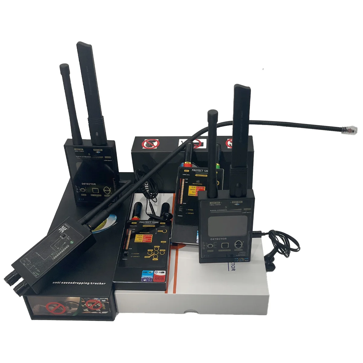 

1206S Hidden Camera Detector Anti Spy GPS Tracker Finder with 2.4G WiFi Bluetooth Signal Detection Adjustable Sensitivity