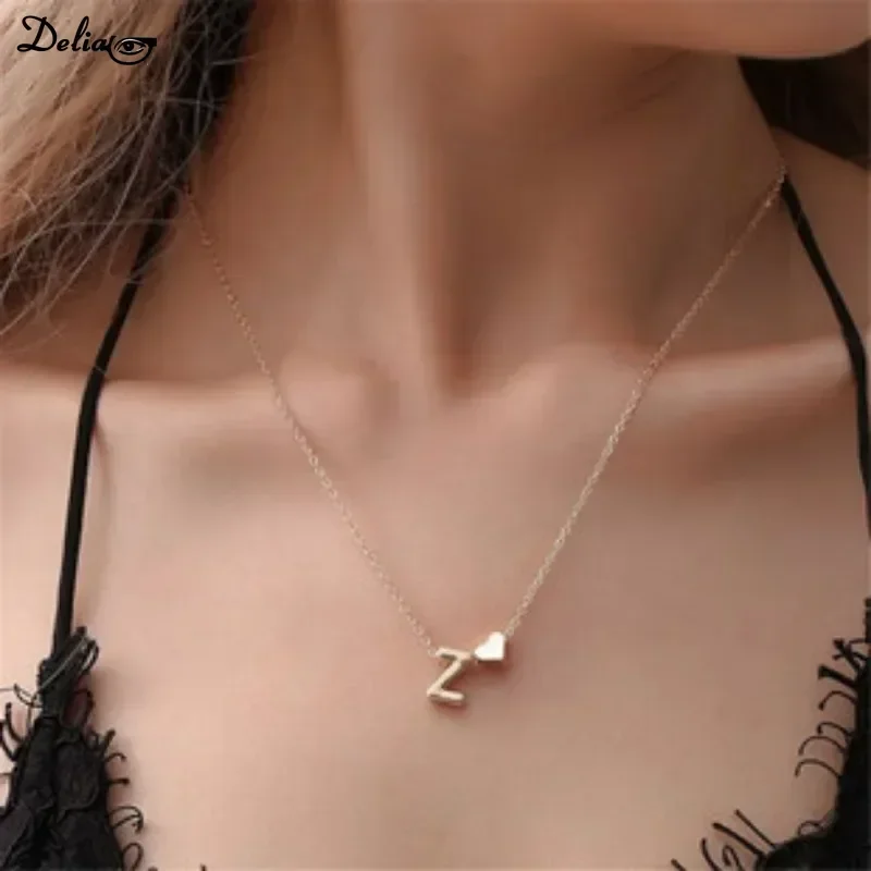 Stylish Small and Exquisite Heart Head Necklace Letter Name Jewelry for Women Accessories New Bracelet Set