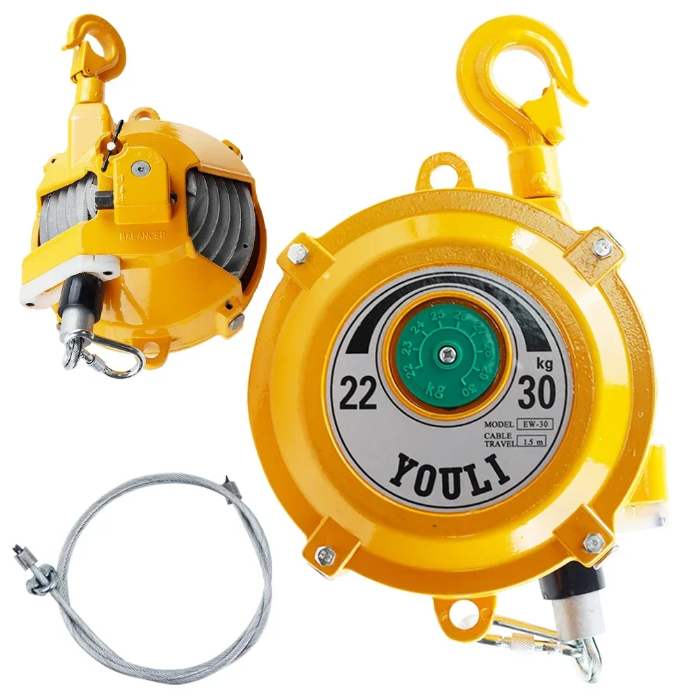 15-22KG Spring Balancer Tower-Type Lifting Hook Spring Holder Balancer Self-locking Steel Wire Rope Balancing Lifting Jack