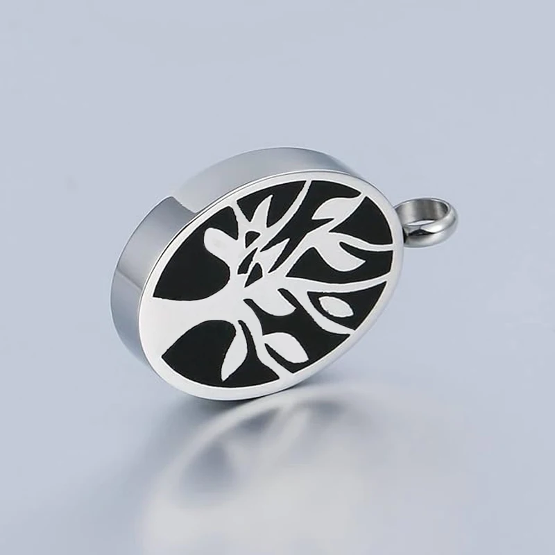    Collane con urna albero della vita per ceneri per donne e uomini Collana con ciondolo cremazione per ceneri Gioielli commemorativi in acciaio inossidabile