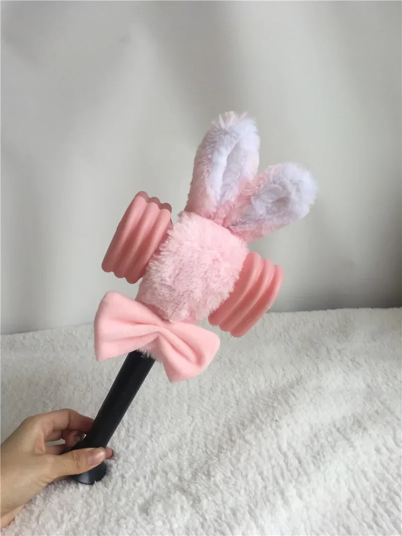 1pcs Plush Light Stick Cover Black Cute Rabbit for Decorate Pink Hammer Lamp LISA ROSE JENNIE Lightstick