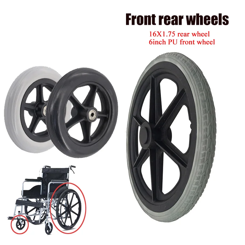 6 Zoll 16 Zoll 16x1,75 massive große pneumatische Montage 6-Zoll-Vorderreifen oder 16-Zoll-Rollstuhlzubehör-Hinterreifen