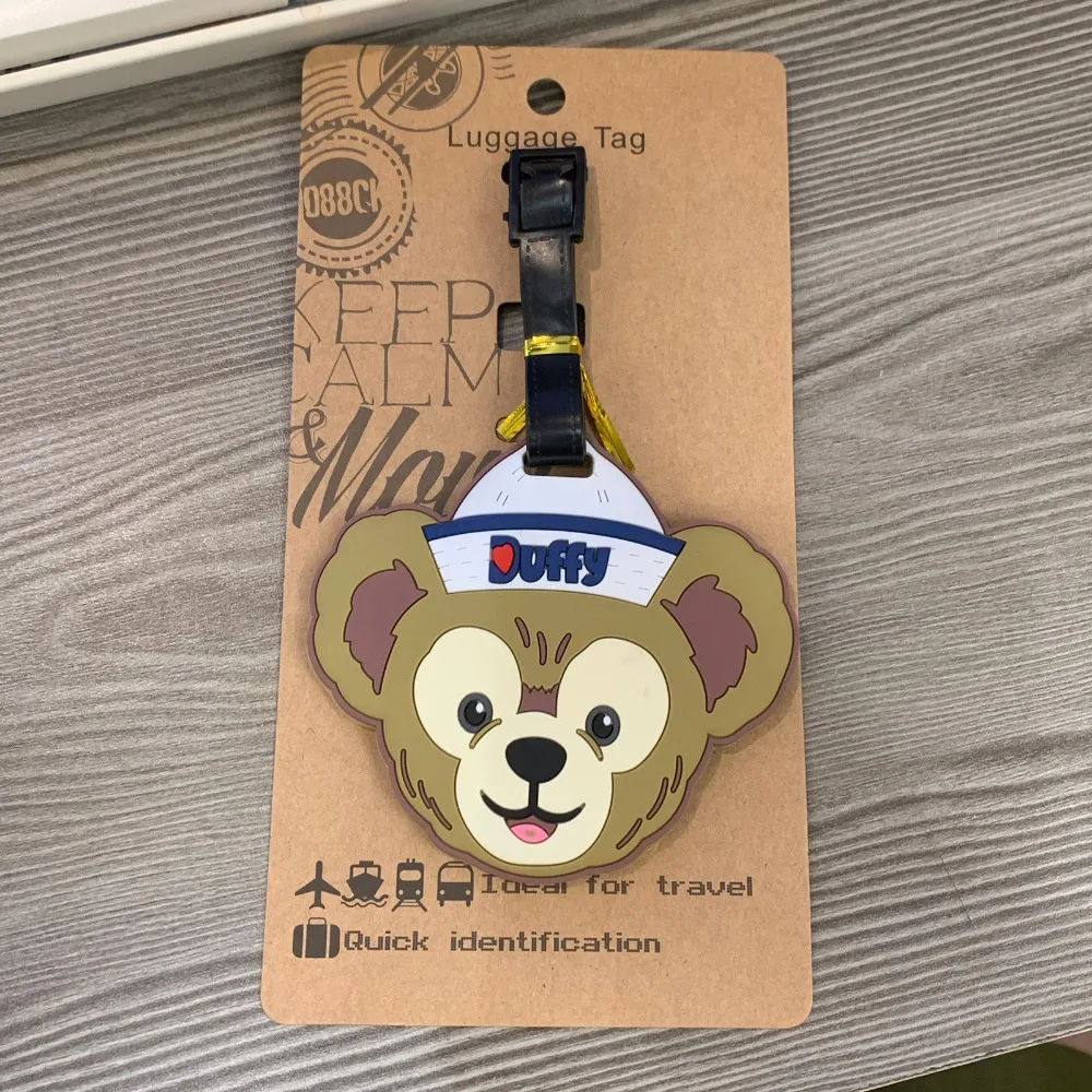 Cartoon Luggage Tag Disney Anime Stitch Pooh Bear Sullivan StellaLou ShellieMay LinaBell Boarding Tags Recognition Card Pendant