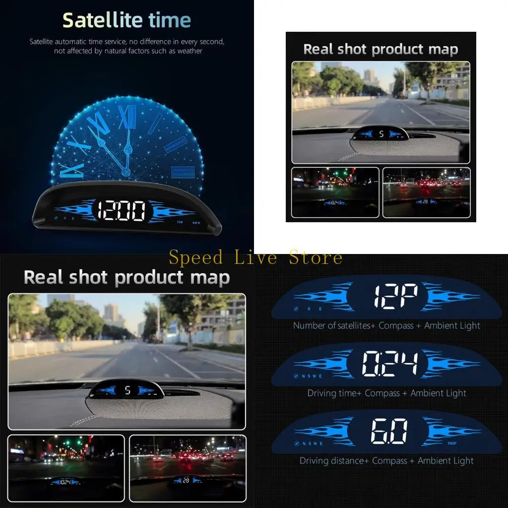 547C Optical Projection Automotive Speedometer HUD With Real Time Speed And Engine Data