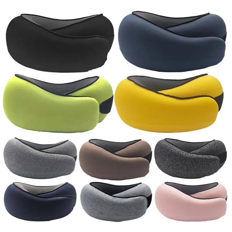 Twist Travel Pillow Travel Pillow Foam Ice Silk Fabric Neck Pillow Comfort And Breathability Stowable U-Shaped Neck Pillow