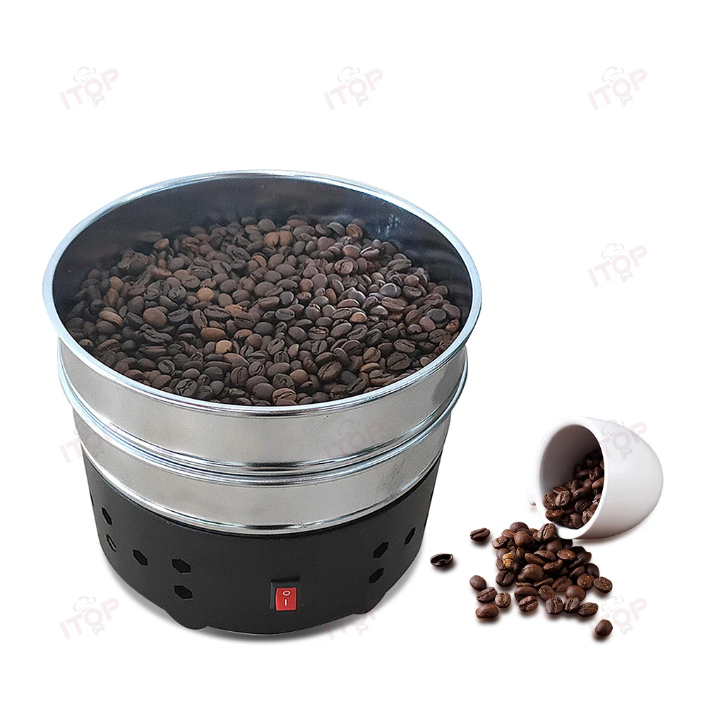 ITOP Coffee Bean Cooler 600g Roasted Coffee Beans Heat Exchanger Double Layer Stainless Steel Screen Mesh Rapid Heat Dissipation