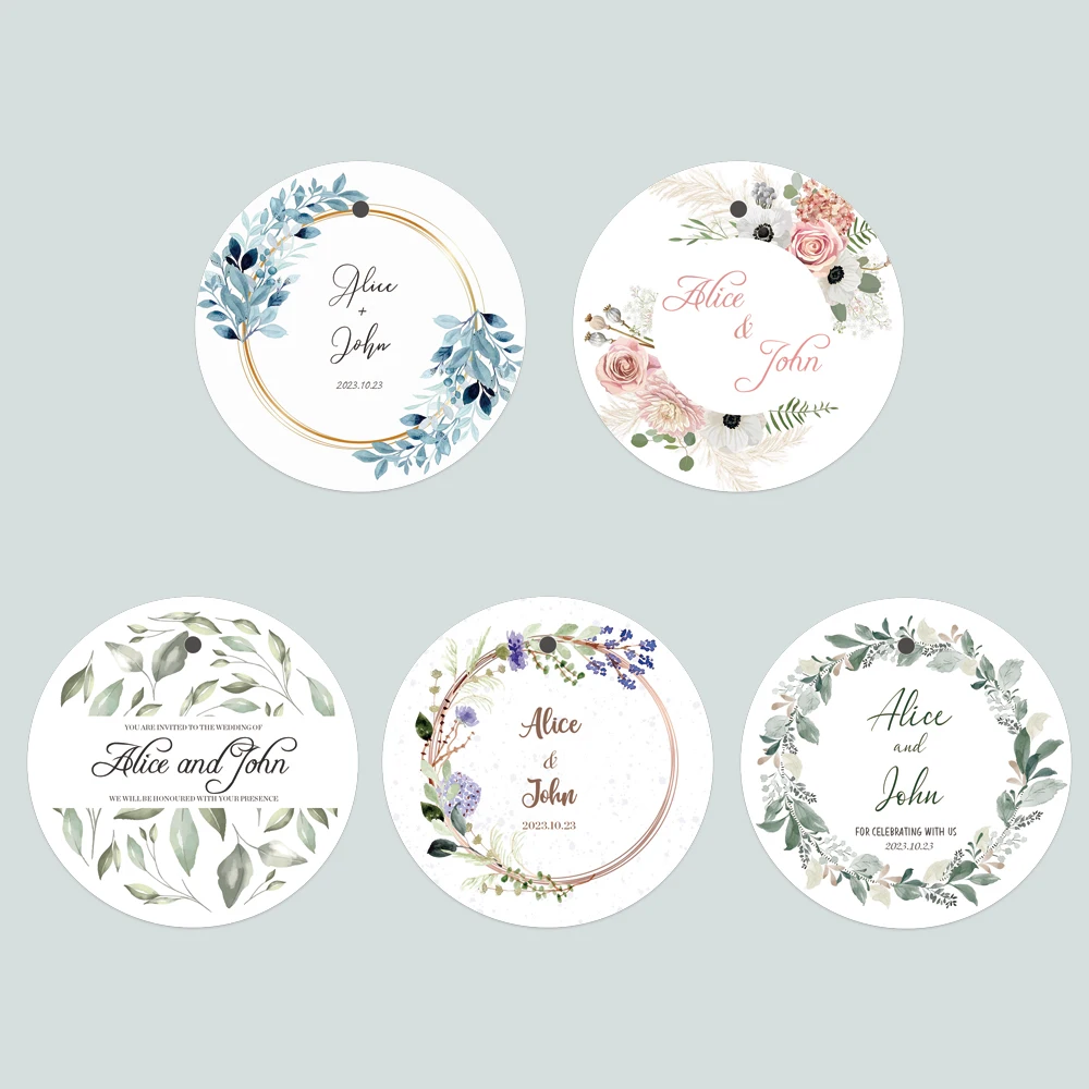 Personalized Wedding Classic Round Tags Custom Name Text Wedding Favorite Tags Custom Thank You Gift Tags