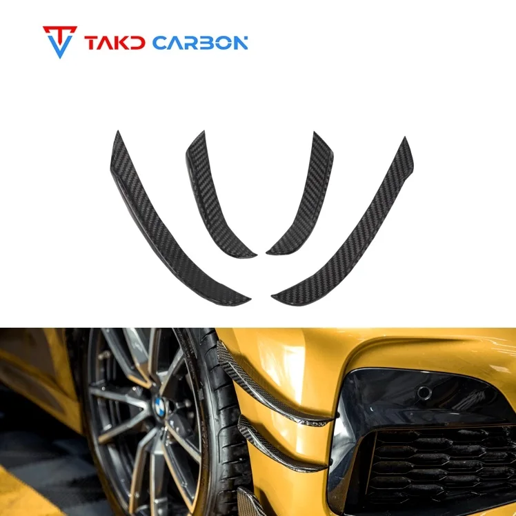 

Dry Carbon Fiber 3K Twill Car Bumper Canards Car Front Bumper Side Canards Spoiler for bmws 3 Series G20 G28 2020-2022