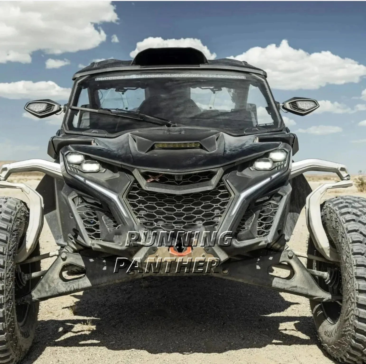 For Can-Am Maverick R 2024 2025 New UTV Dune Front Bumper Brush Guard Stainless Liquid Titanium Motorcycle Accessories
