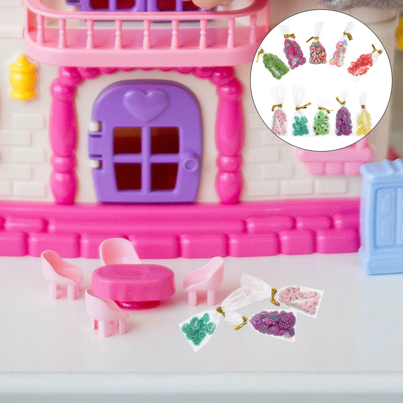 

10 Pcs Candy Snack Set Mini Ornaments Bell Shaped Miniature Food Items Rubber Child