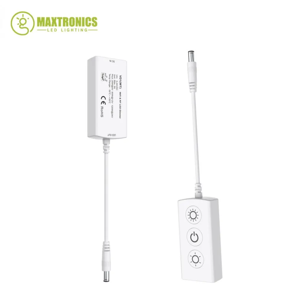 VD1รีโมทควบคุมแอลอีดี Wi-Fi & RF 3ปุ่มใหม่ (WT) 5A 1CH ไร้สาย CV นำ CONTRL ความสว่างสำหรับแถบไฟ LED สีเดียว5เมตร