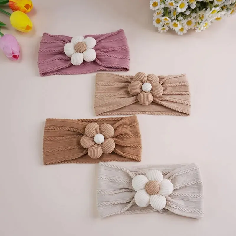 Cute Baby Headbands Flower Floral Elastic Soft Newborn Headbands For Baby Girl Children Turban Infant Kids Hair Accessories