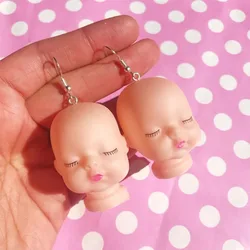 Large creepy baby head earrings Weird but funky earrings accessory