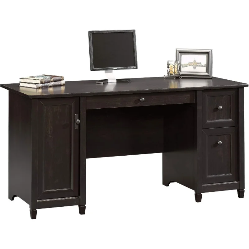 

rComputer Desk with Storage Drawers, Home Office, L: 59.06" x W: 23.23" x H: 29.02", Estate Black