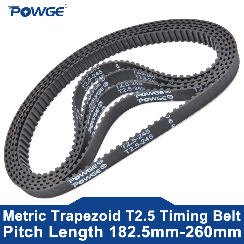 

POWGE 5PCS T2.5 Timing belt Lp=182.5 185 187.5 192.5 200 210 217.5 220 225 230 232.5 237.5 240 245 250 260 Width 3-20mm Rubber