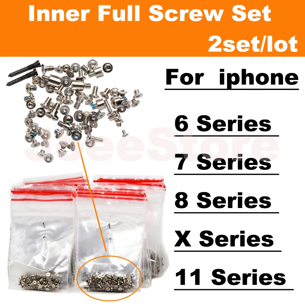 2set Full Screw Set For iPhone X XS XR 11 12 Pro Max Mini 6 6S 7 8 Plus Mobile Accessories Inner Complete Screws Repair Parts