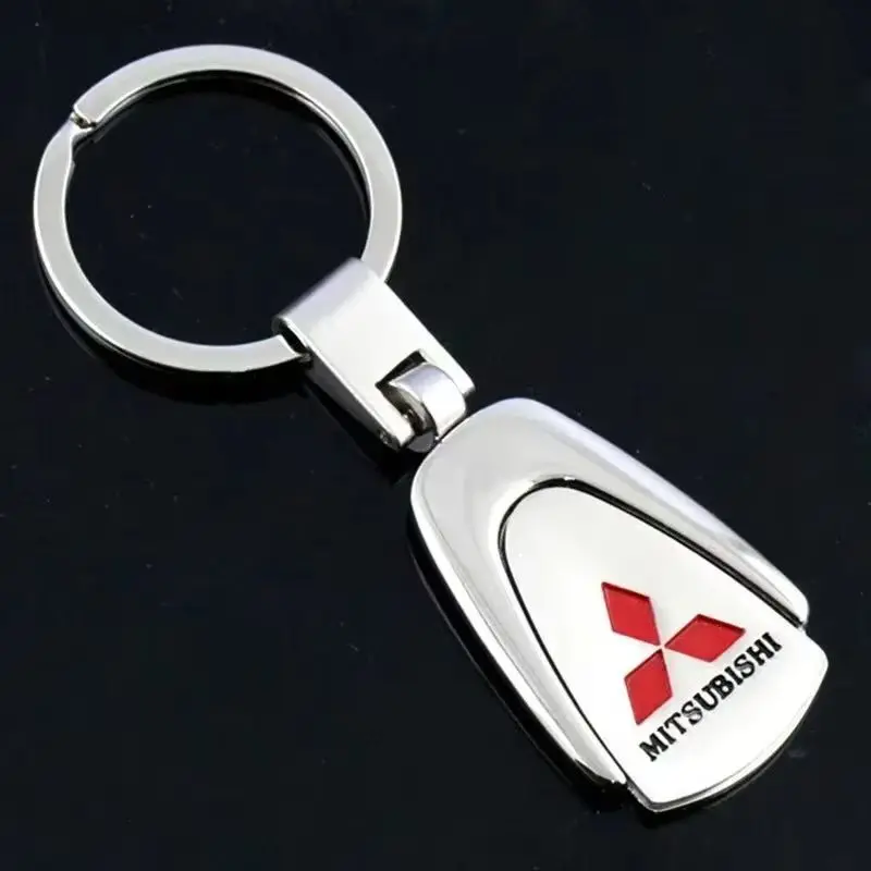 Metal Car Keychain Pendant Key Ring Accessories for Mitsubishi Pajero L200 ASX Eclipse Montero Ralliart Starion Outlander Galant