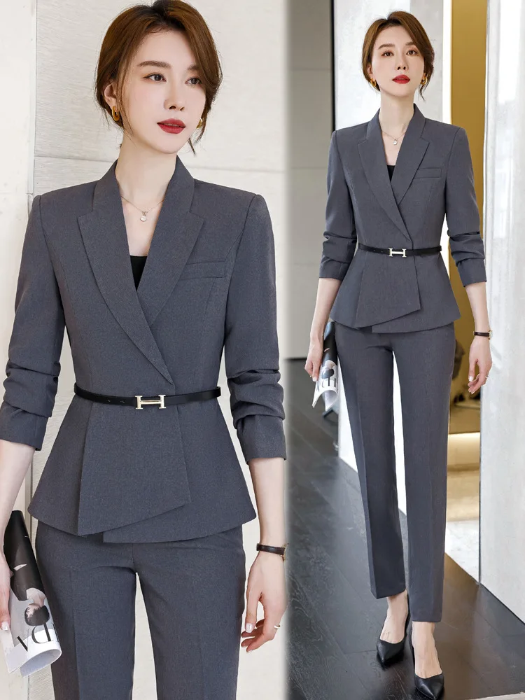 

Stewardess Uniform Business Suit Women's Autumn Fashion Temperament Goddess Style Hotel Reception Beauty Salon Workwear