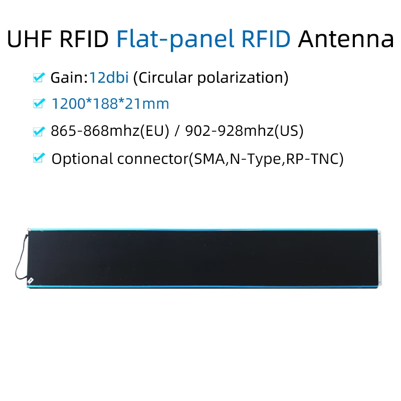 1200*188*21mm UHF RFID Antenna 12dBi Smart Shelf Antenna Flat Panel 865 928MHz for Access Control System