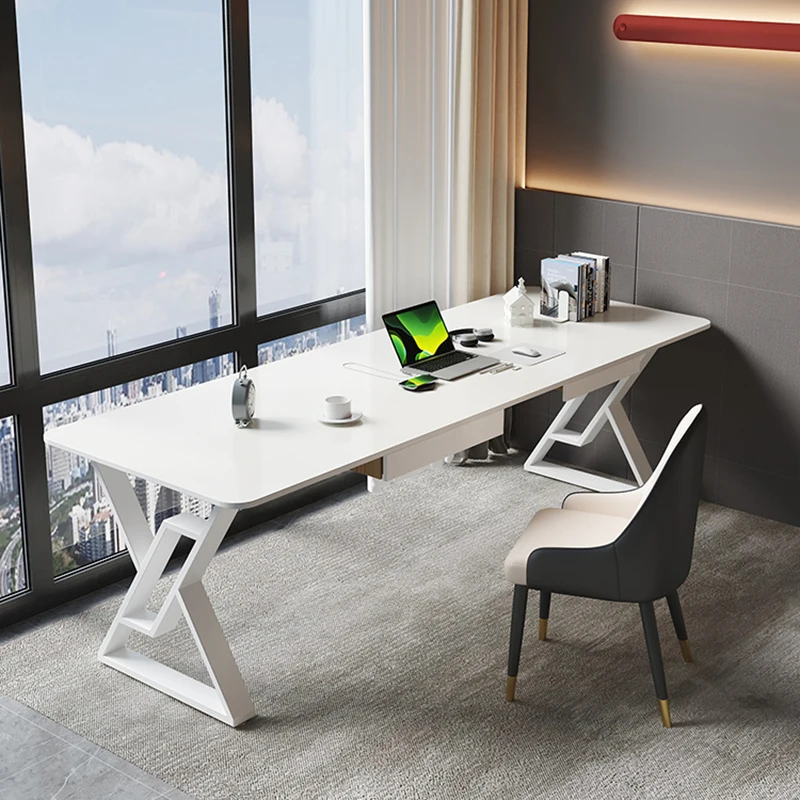 White Standing Computer Desks Office Desktops Modern Conference Work Desks Writing Home Table Pour Ordinateur Office Furniture