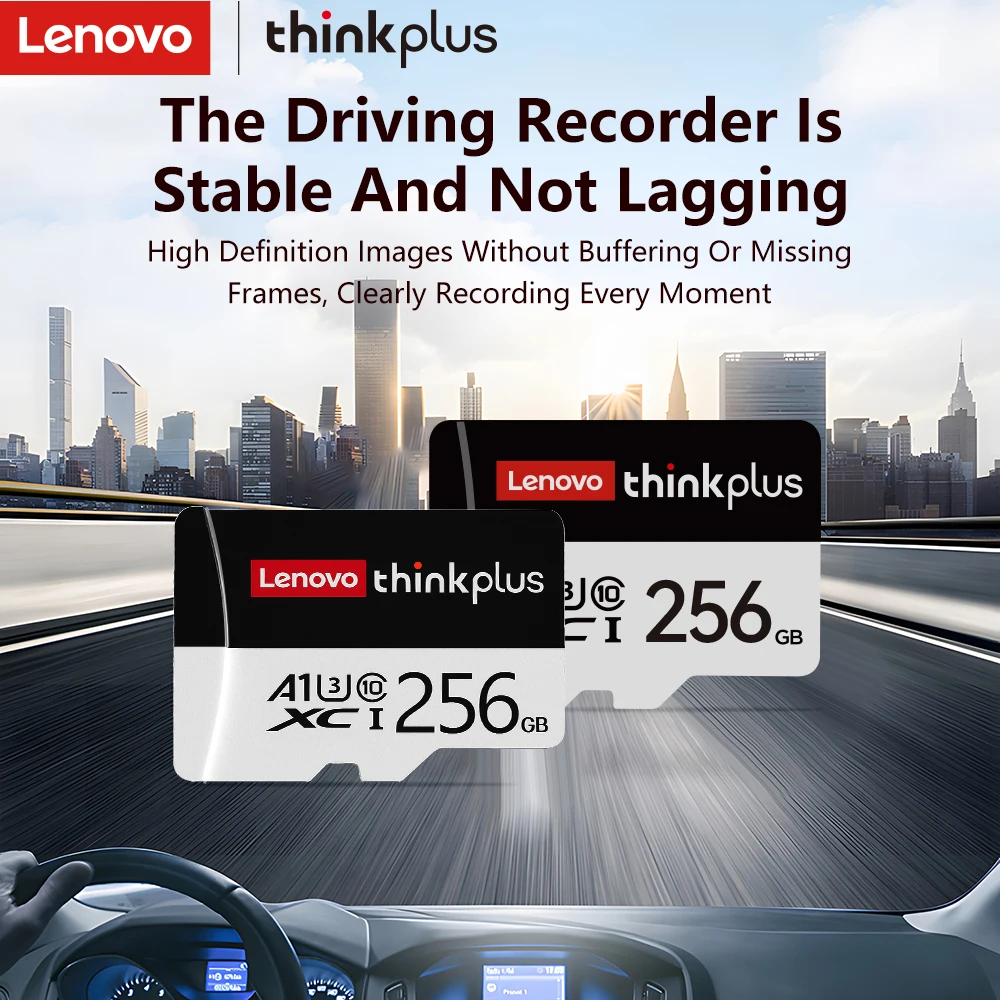 Lenovo 256GB Micro SD Card TF Memory Card U3 C10 A1 V30 High Speed Flash Card for Phone Camera Dash Cam