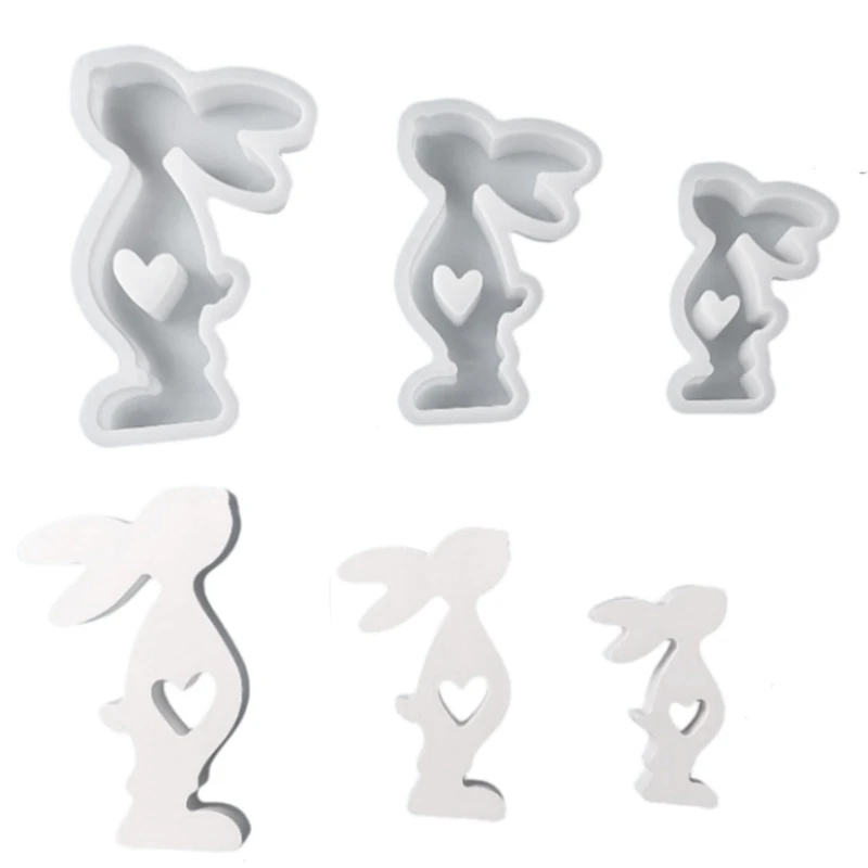 Y1UB кролик свеча силиконовая форма 3D пасхальные ароматерапевтические пластыри мыло смолы плесень DIY торт шоколадный для