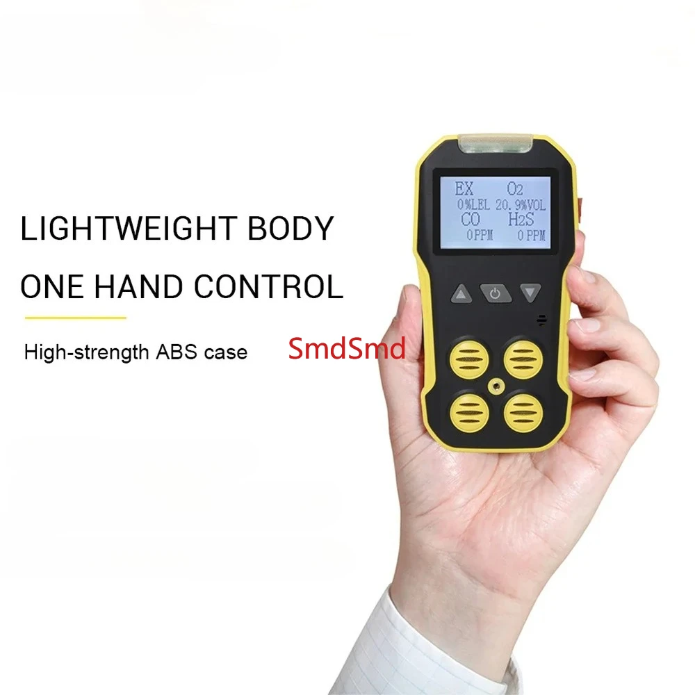 Detector de Gas Multifuncional 4 en 1, Medidor de Gas O2 H2S CO LEL, Detector de Fugas de Gas Combustible, Oxígeno, Sulfuro de Hidrógeno, Monóxido de Carbono