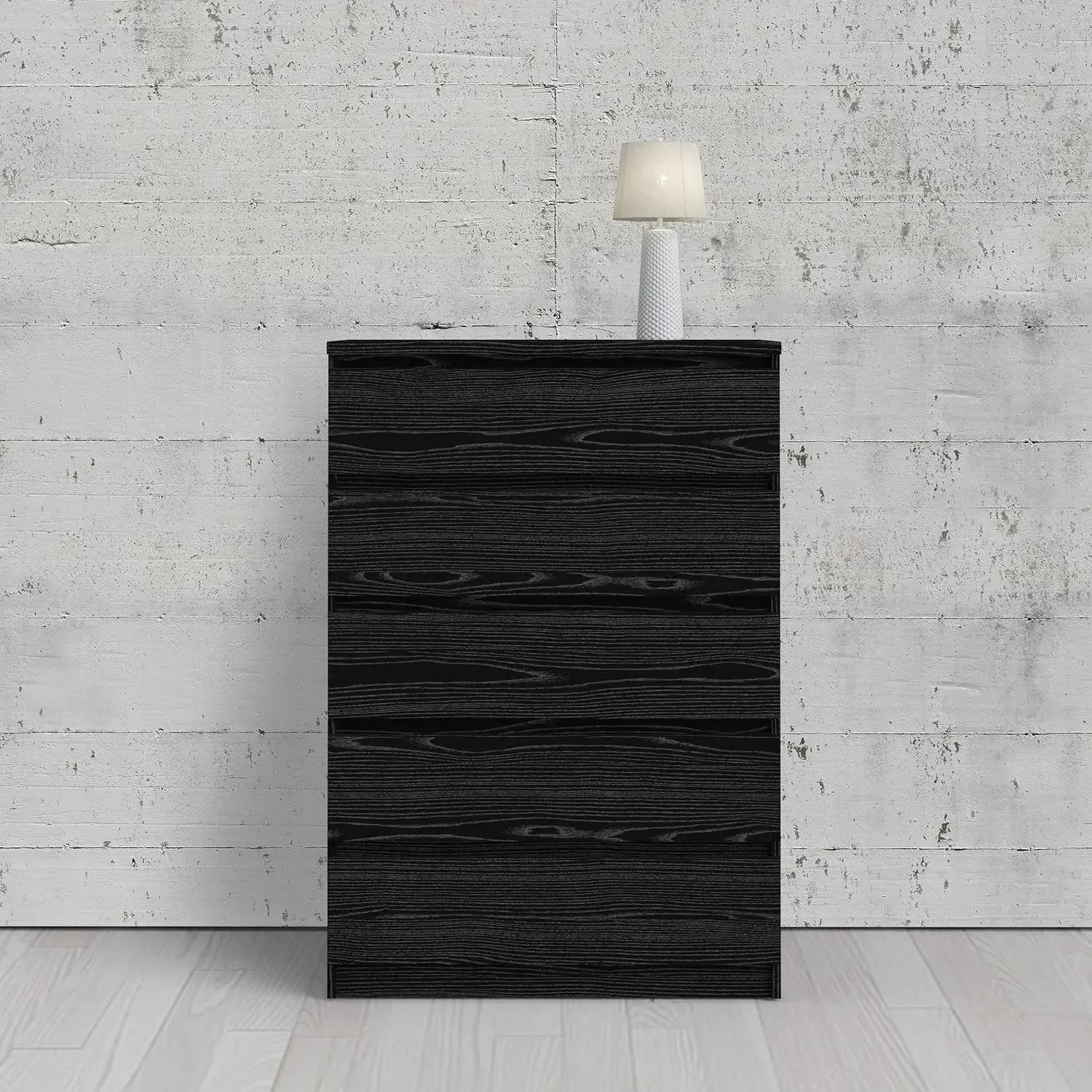 Scottsdale 5 Drawer Chest, Black Wood Grain