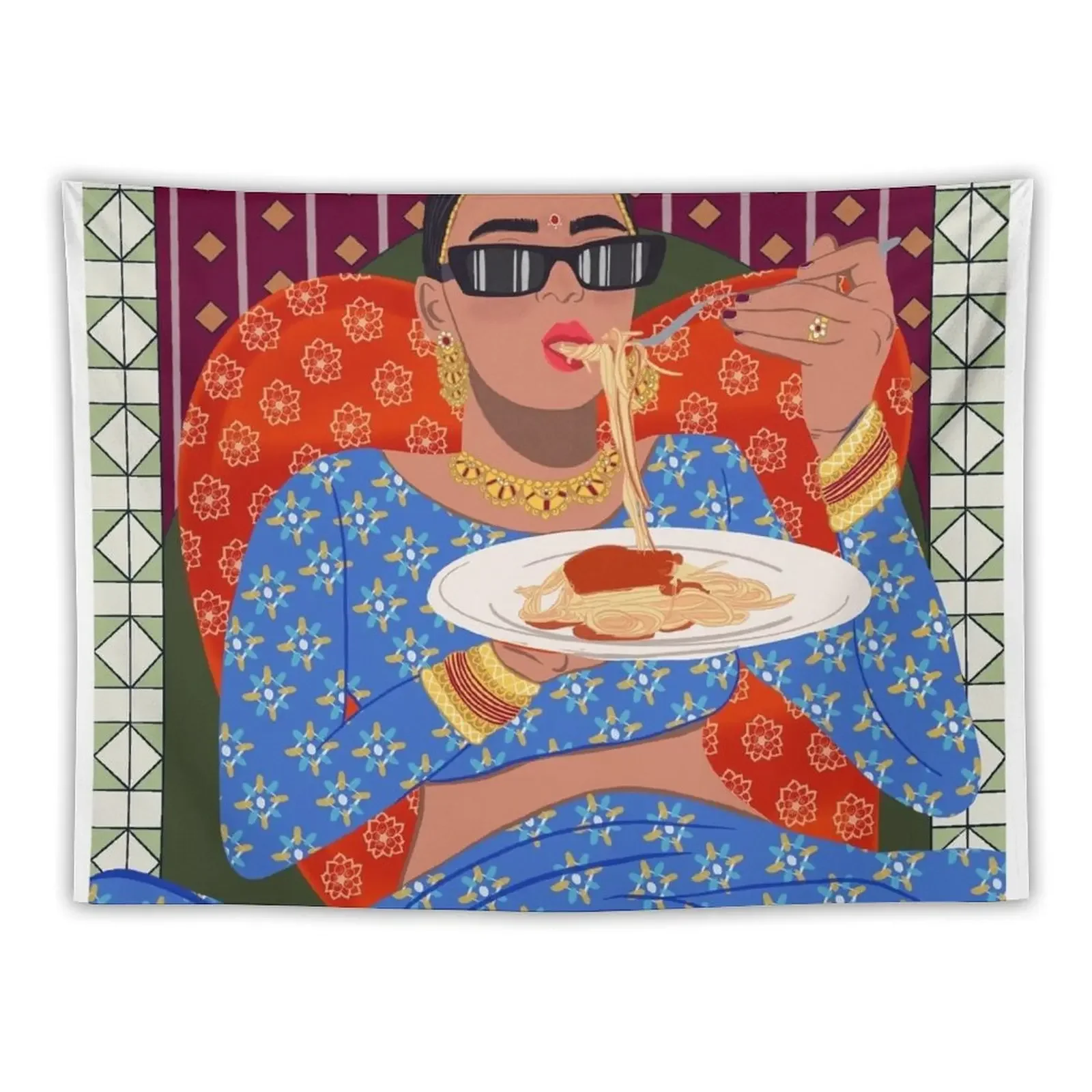 

Desi Carbs Tapestry Cute Room Decor Hanging Wall Kawaii Room Decor Tapestry