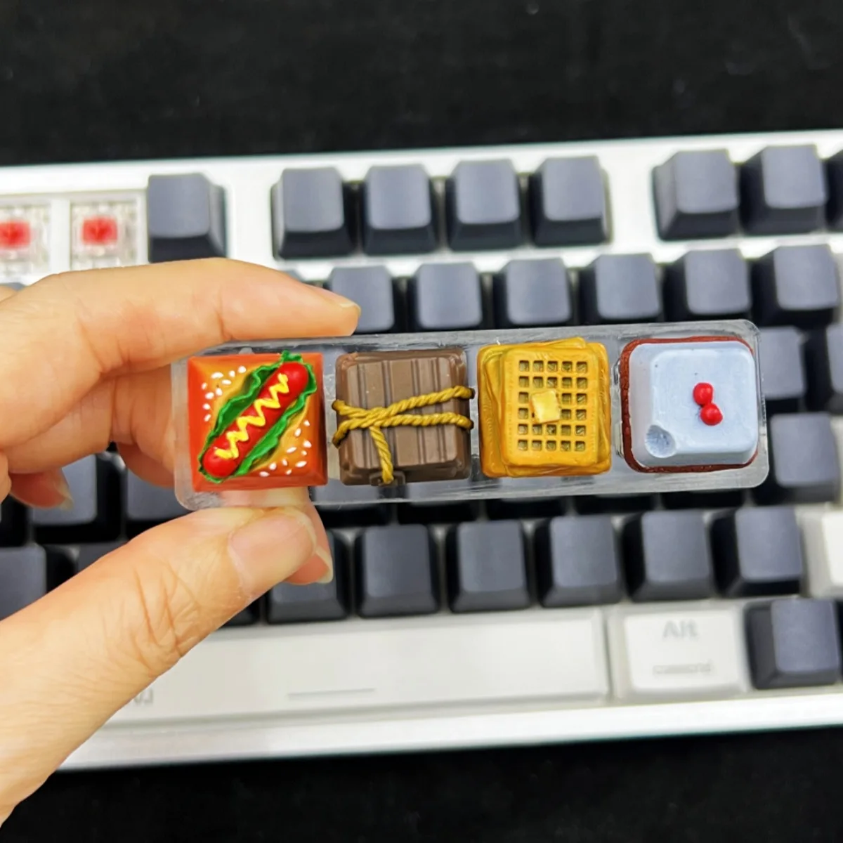 DIY Handmade ESC Keys Customized Gift Shokugan Keycaps Cross Axis Mechanical Cap Personality Artisan Cartoon Hotdog Keycap