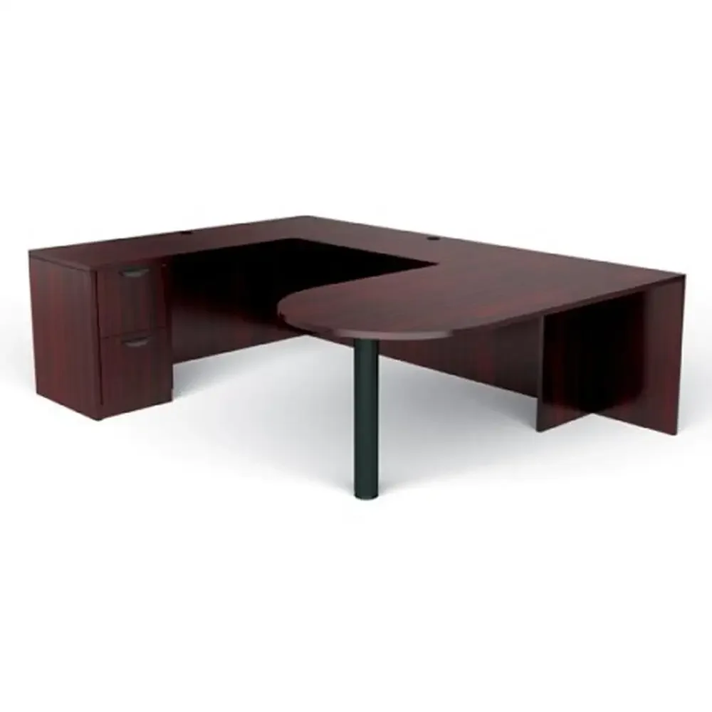 Conjunto de mesa em forma de U com gavetas e móveis de escritório executivo