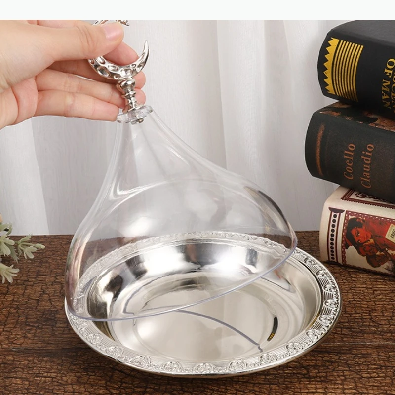 Electroplated Metal Tray Dim Sum Plate Dessert Plate Bread Plate Cakes Stand Storage Tray Acrylic Pastry Plates Dish