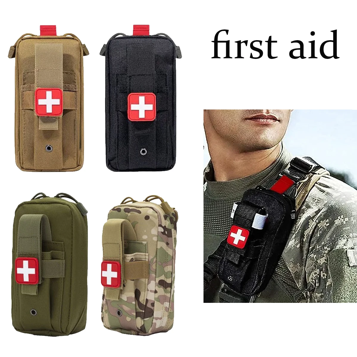 Prtable Tactical First Aid Outdoor Medical Tourniquet Scissors Waist Bags Upgraded 1000D Tourniquet Holder Mini Trauma Kit