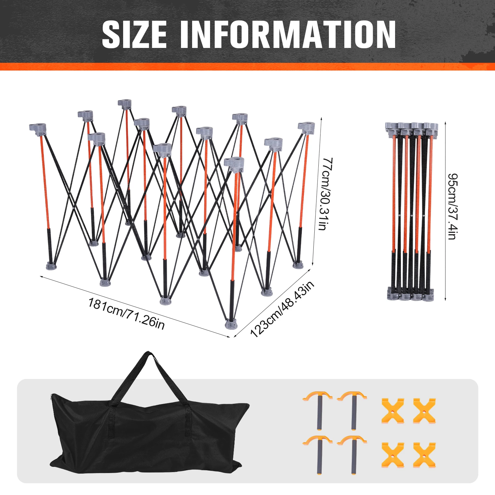 Suporte de Trabalho Portátil Dobrável de 36 Polegadas com Alça de Transporte