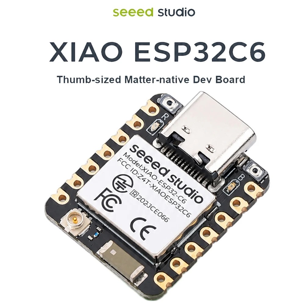 Seeed Studio XIAO ESP32-C6 Mini Dev Board, 2.4GHz Wi-Fi6 BLE5, Support Zigbee Matter IoT Wireless Module