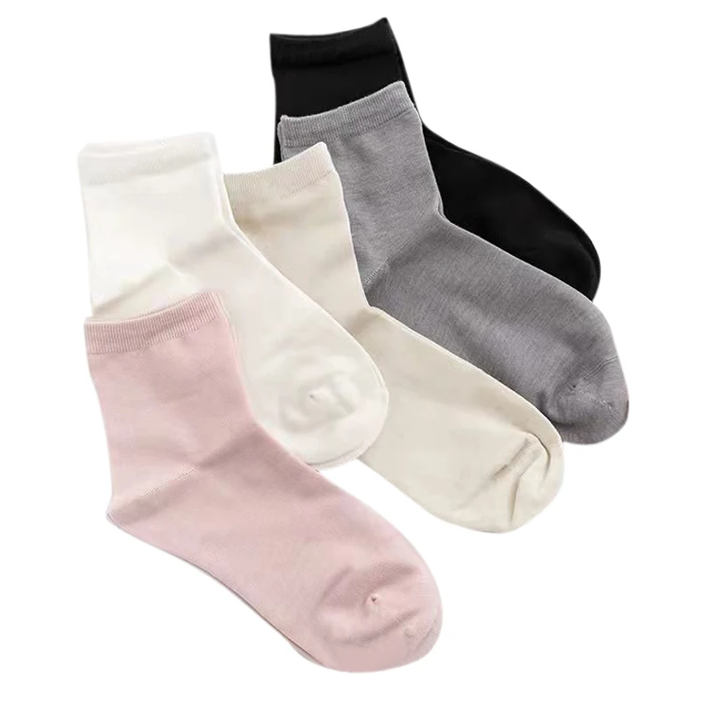 3 Pairs Real 80% Silk Socks Women High Quality Brand Natural Fabric Solid Breathable Casual Short Crew socks Girl