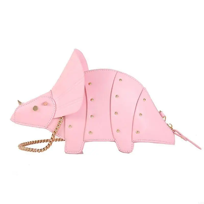 

Женская модная сумка через плечо в форме динозавра из искусственной кожи с заклепками и цепочкой для девочек