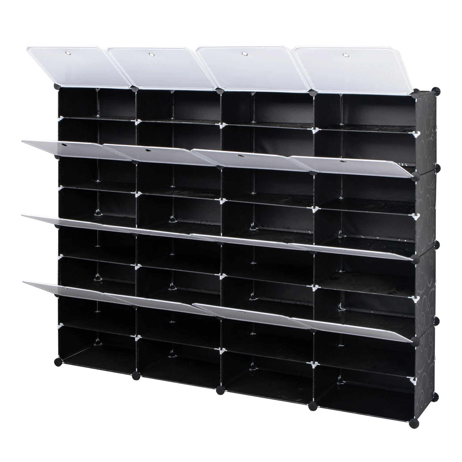 Organizador de sapateira portátil de 8 camadas, 64 pares, 32 grades, torre, prateleira, armário de armazenamento, expansível para saltos, botas, chinelos, bl