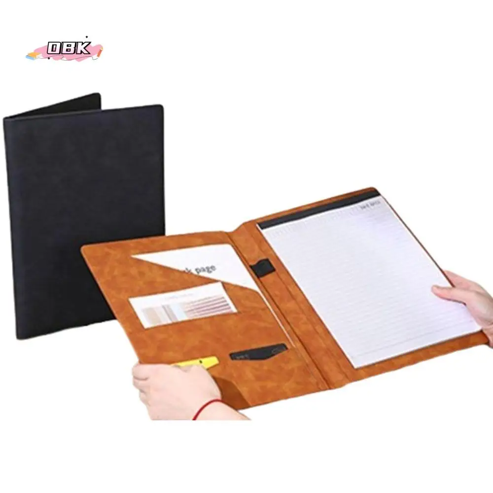 

A4 Leather Clip Board Conference Folder Multifunctional Vintage Contract File Folders Data Book File Storage