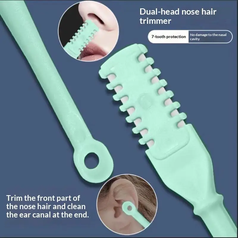 4Pcs Nasal Hair Cutter Nose Hair Trimmer 2-in-1 Manual Nostril Hair Removal Tool Double Sided Blade Hair Removal Accessory