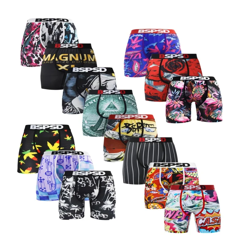 Mens Underwear Boxers Sexy Breathable Swimming Man Underpants Plus Size S-2XL Mens Boxers Men's Panties Boxer Briefs Trunks