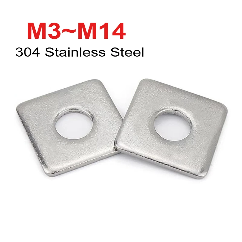 1-20pcs Square Washer M3 M4 M5 M6 M8 M10 M12 M14 304 Stainless Steel Square Plate Washers Flat Pad Spacer Gaskets