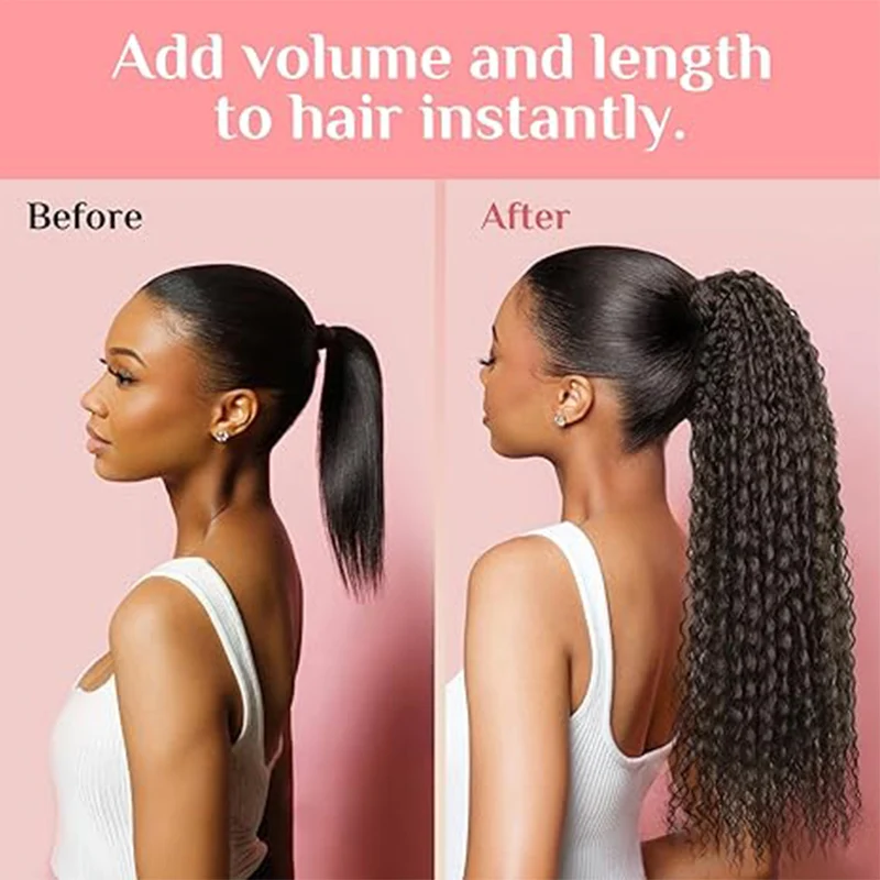 Ponytail hair extensions are lightweight fluffy and curly The ponytail is naturally soft and synthetic suitable for all girl