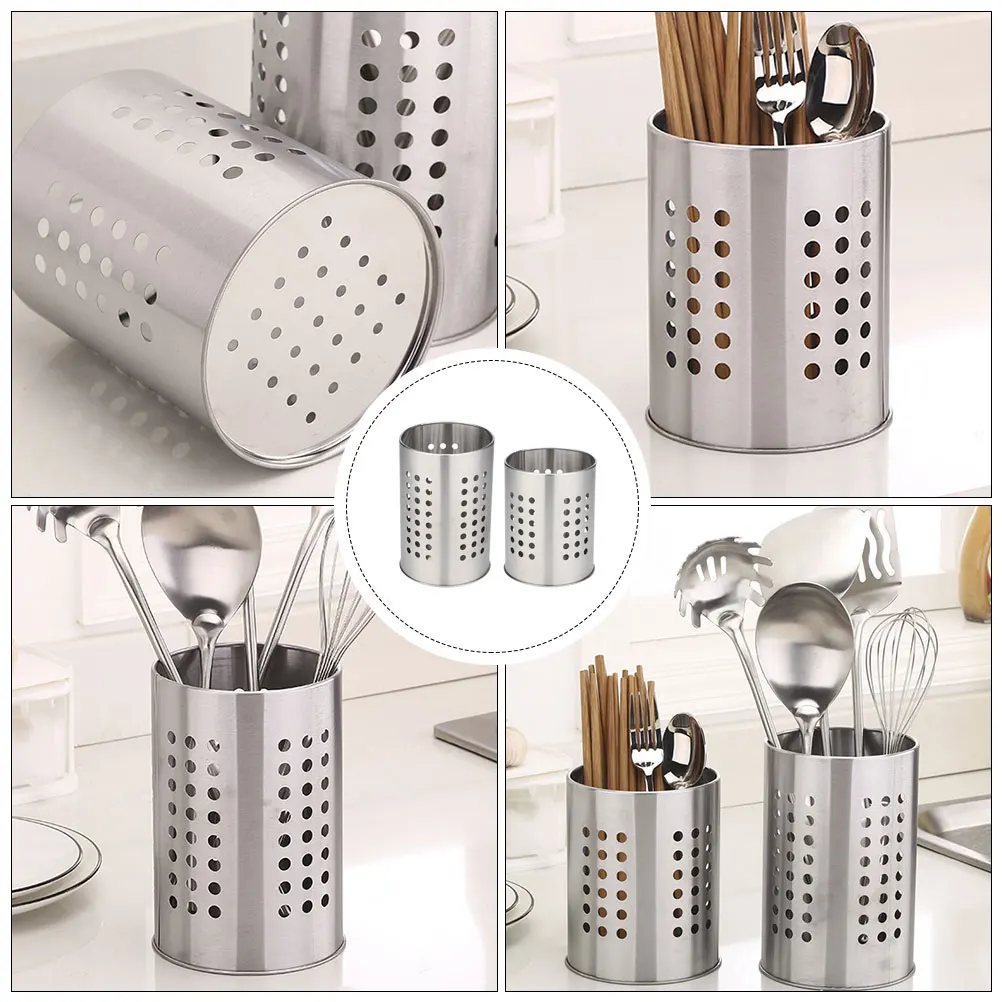 

2Pcs Stainless Steel Chopsticks Holders Kitchen Organizer Rustproof Multipurpose Storage Racks Tableware Drying Utensil