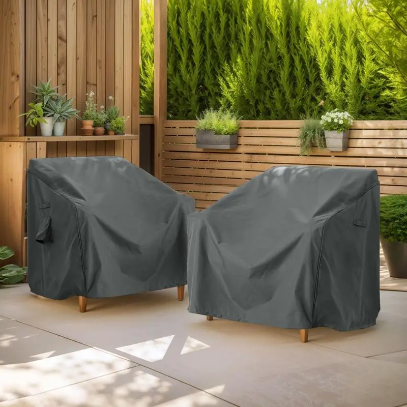 

Outdoor Patio Club Chair Cover - Dark Gray Weather Resistant Protection