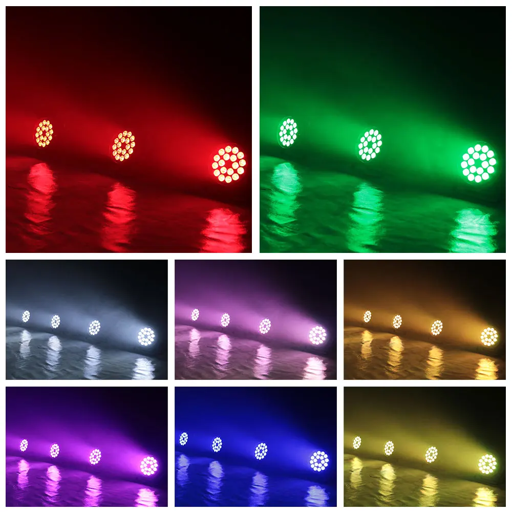 Profissional LED Alumínio Par Luzes, Iluminação de Palco para DJ, Disco Party, Boate, Casamento, RGBWAUV, DMX 512 Controle, 18x10W