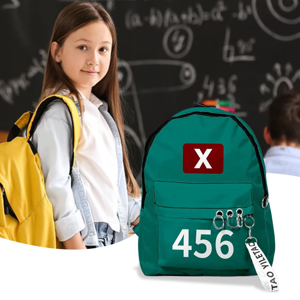 Korea Game Season2 Shoulder Bags Unisex Solid Printing Outdoor Sports Daypacks Student Large Capacity for TV Series Fans