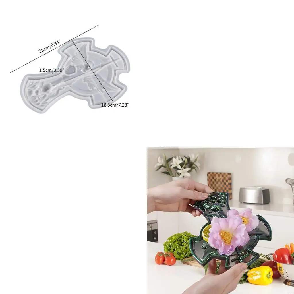 Jewelry Tray Silicone Mold Archangel St.Michael Epoxy Resin Casting Mold for DIY Storage Dish,Home-Decor Ornaments Mold