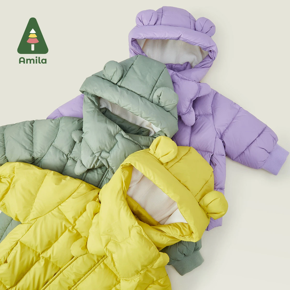 Amila Baby Children Down Jacket 2024 Winter New Multicolour Hooded Fleecing Cosy Cute Warm  Baby Clothing